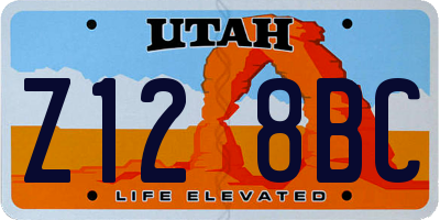 UT license plate Z128BC