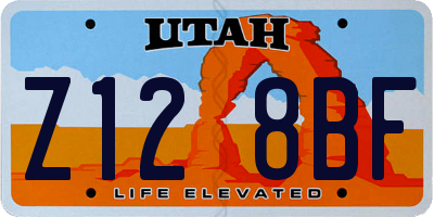 UT license plate Z128BF