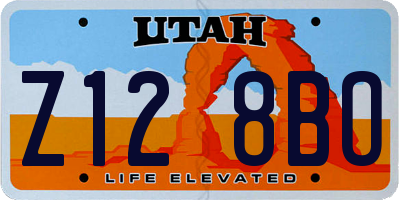 UT license plate Z128BO