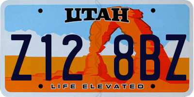 UT license plate Z128BZ