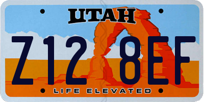 UT license plate Z128EF