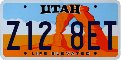 UT license plate Z128ET