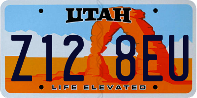 UT license plate Z128EU