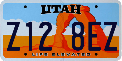 UT license plate Z128EZ