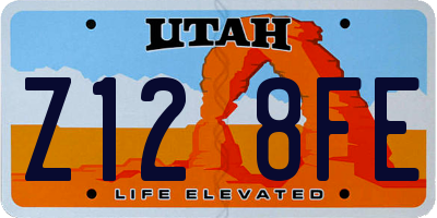 UT license plate Z128FE