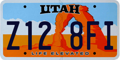 UT license plate Z128FI