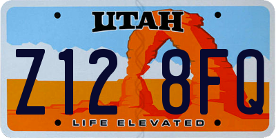 UT license plate Z128FQ