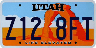 UT license plate Z128FT