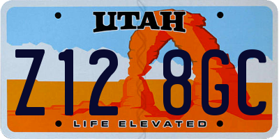 UT license plate Z128GC