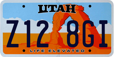 UT license plate Z128GI