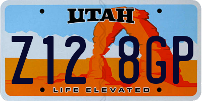 UT license plate Z128GP