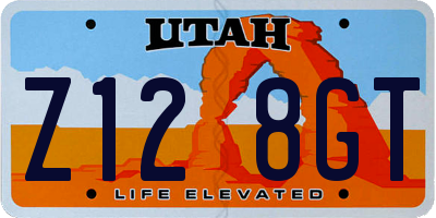 UT license plate Z128GT