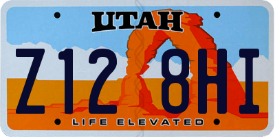 UT license plate Z128HI