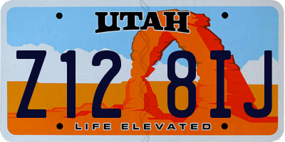 UT license plate Z128IJ