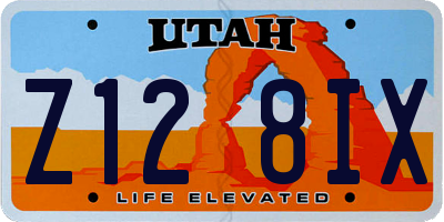 UT license plate Z128IX