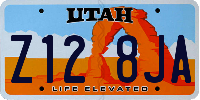 UT license plate Z128JA