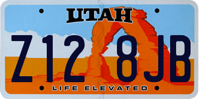 UT license plate Z128JB