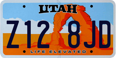 UT license plate Z128JD