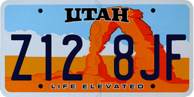 UT license plate Z128JF
