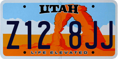 UT license plate Z128JJ