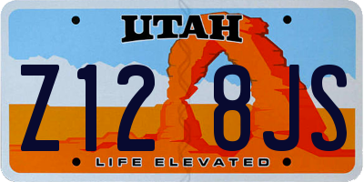 UT license plate Z128JS