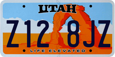UT license plate Z128JZ