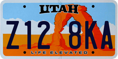 UT license plate Z128KA