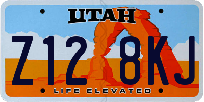 UT license plate Z128KJ
