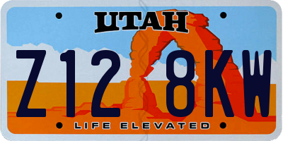 UT license plate Z128KW