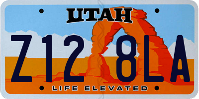 UT license plate Z128LA