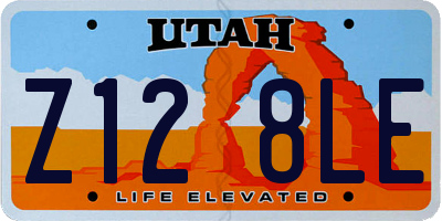 UT license plate Z128LE