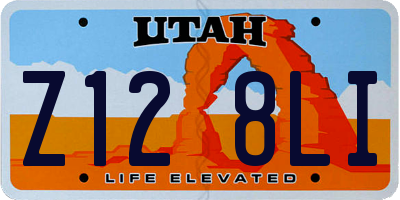 UT license plate Z128LI