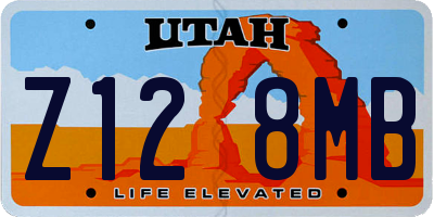 UT license plate Z128MB