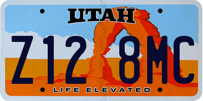 UT license plate Z128MC