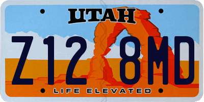 UT license plate Z128MD