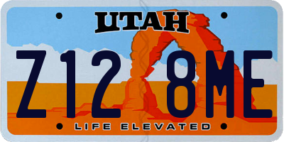 UT license plate Z128ME