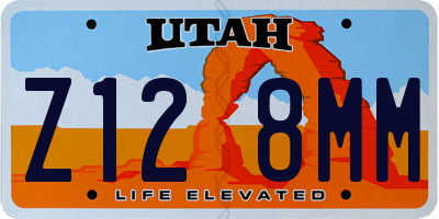 UT license plate Z128MM