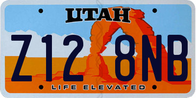 UT license plate Z128NB