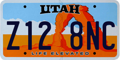 UT license plate Z128NC