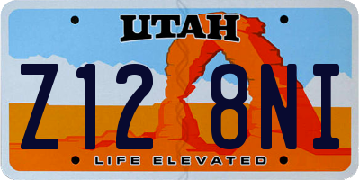 UT license plate Z128NI