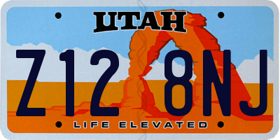 UT license plate Z128NJ
