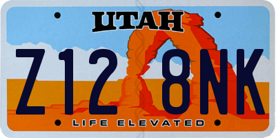 UT license plate Z128NK