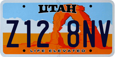 UT license plate Z128NV