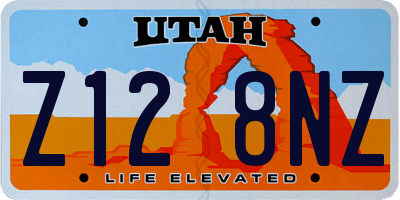 UT license plate Z128NZ