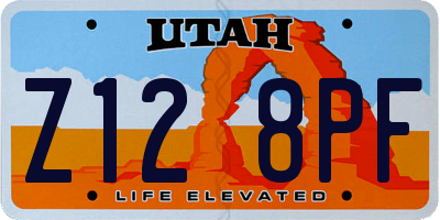 UT license plate Z128PF