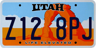 UT license plate Z128PJ