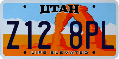 UT license plate Z128PL