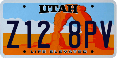 UT license plate Z128PV