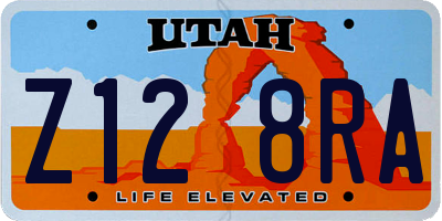 UT license plate Z128RA