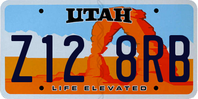 UT license plate Z128RB